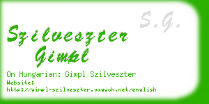 szilveszter gimpl business card